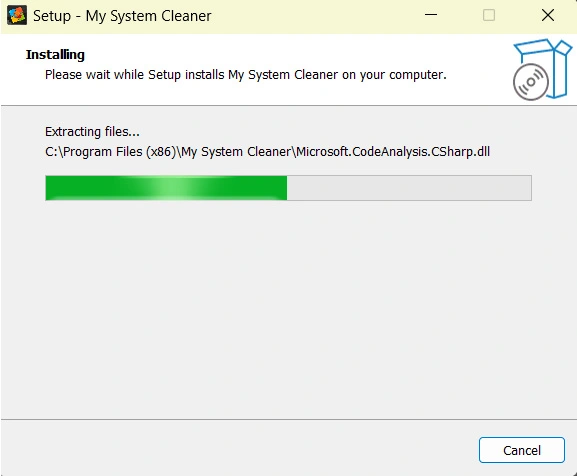 My System Cleaner Installing